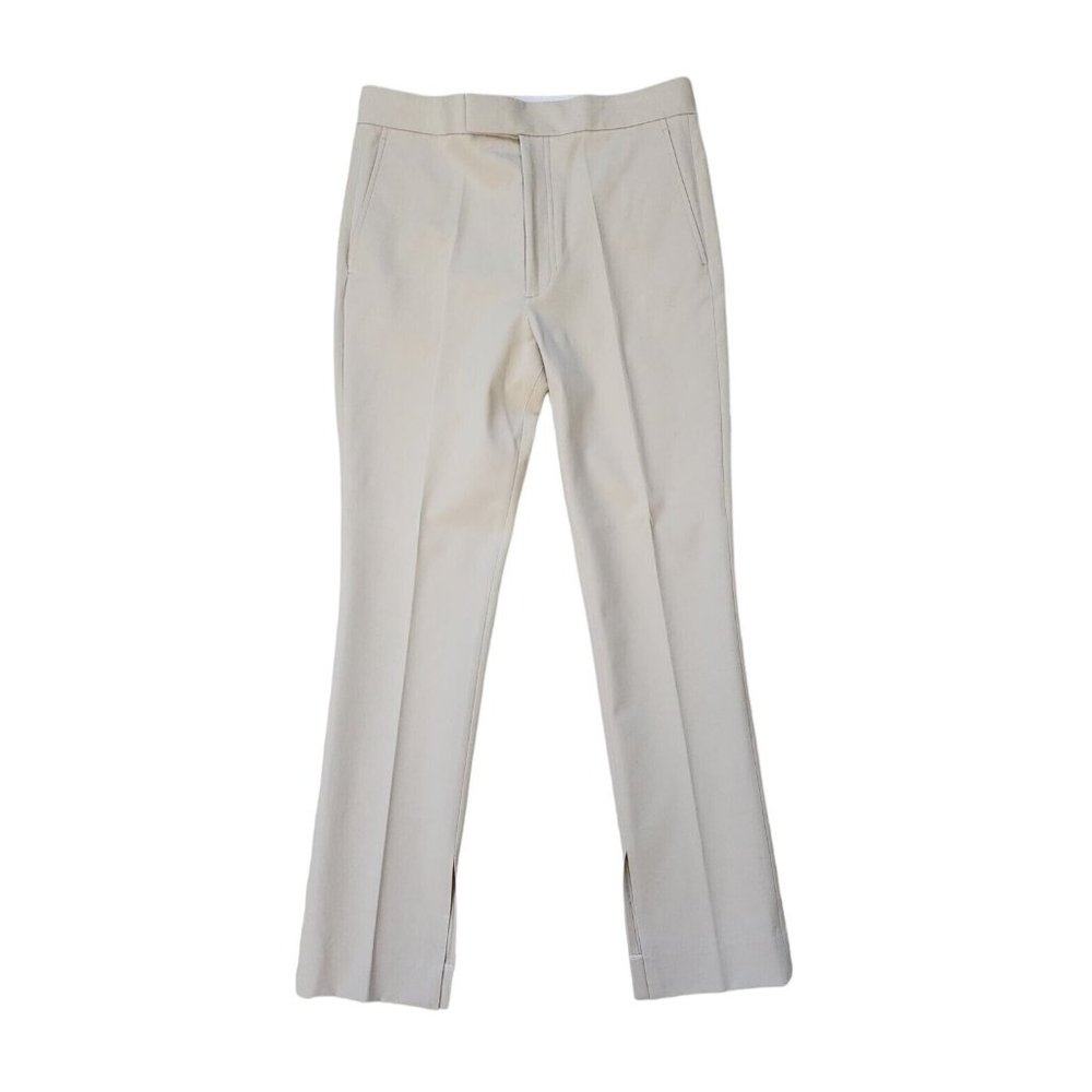 Helmut Lang NWT Pants High Rise Slit Leg Oatmeal Beige 10